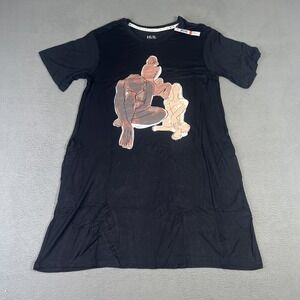 Hue Sleepwear Shirt Womens XS Black PJ232300 Graphic Art Pajama Sleep Dress Tee